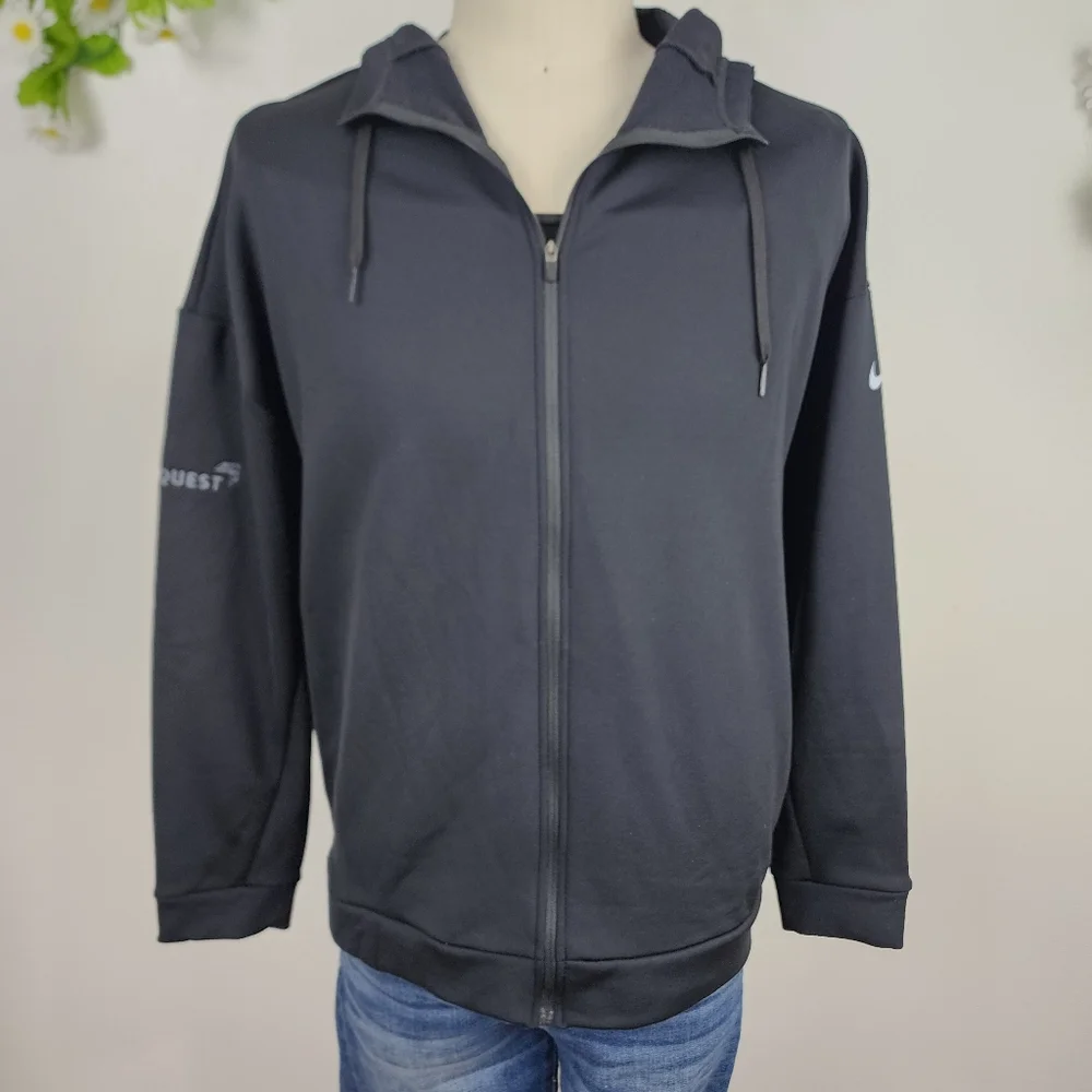 Nike Therma Fit Black Jacket - Zip Up Hooded Sz Mens XL